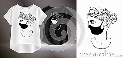 Vector illustration of women`s clothing with actual print. Vector Illustration